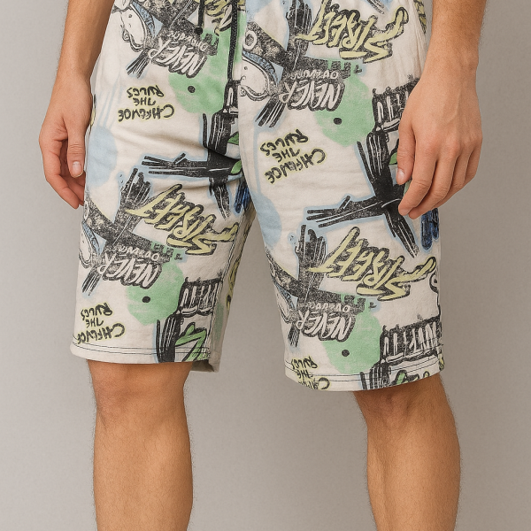 Men's French Terry Printed Shorts